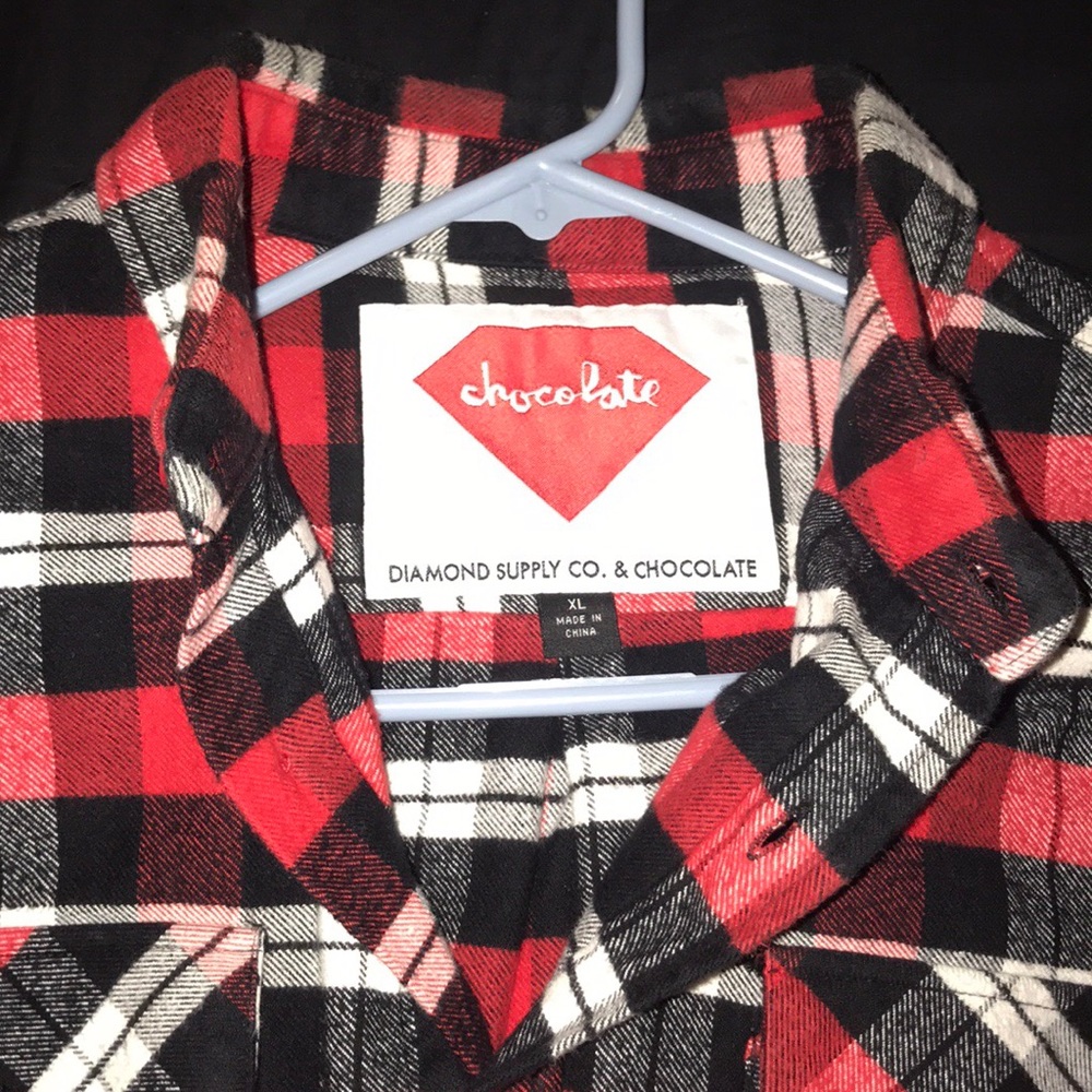 Plaid button up shirt diamond x chocolate collab